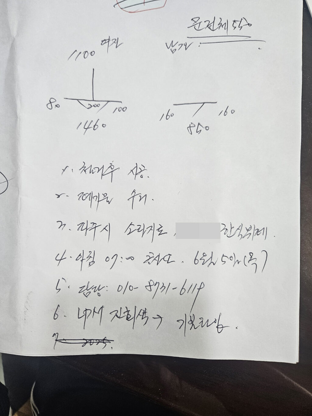 즉석에서 발주한 도면