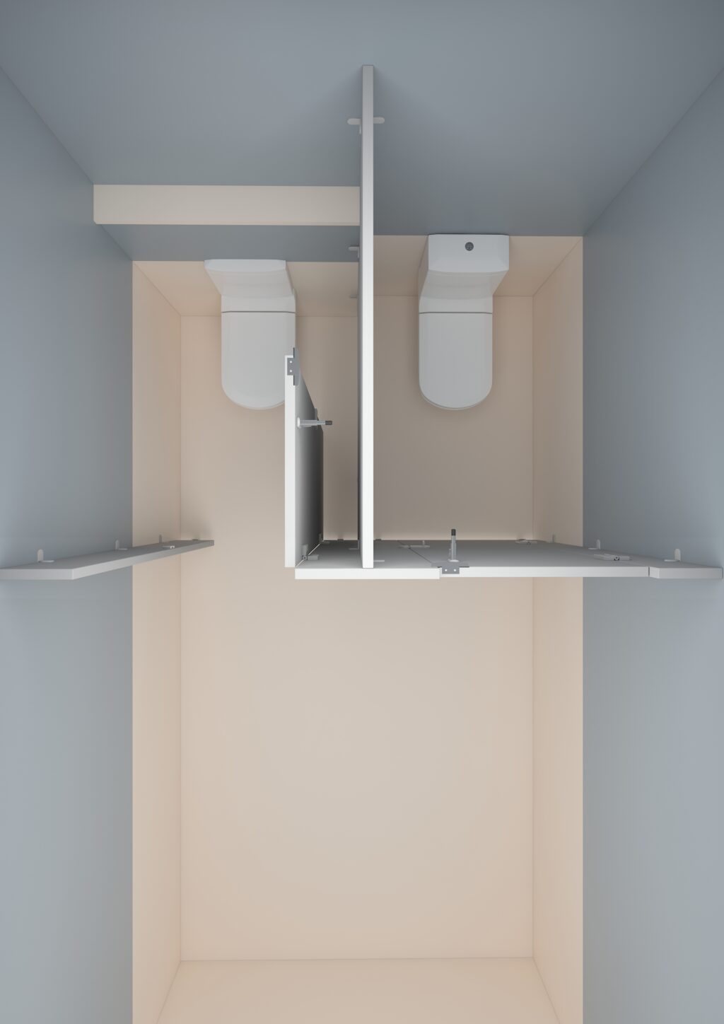 2칸이 형성되는 이미지를 태민 큐비클에서 3d로 표현한 모습