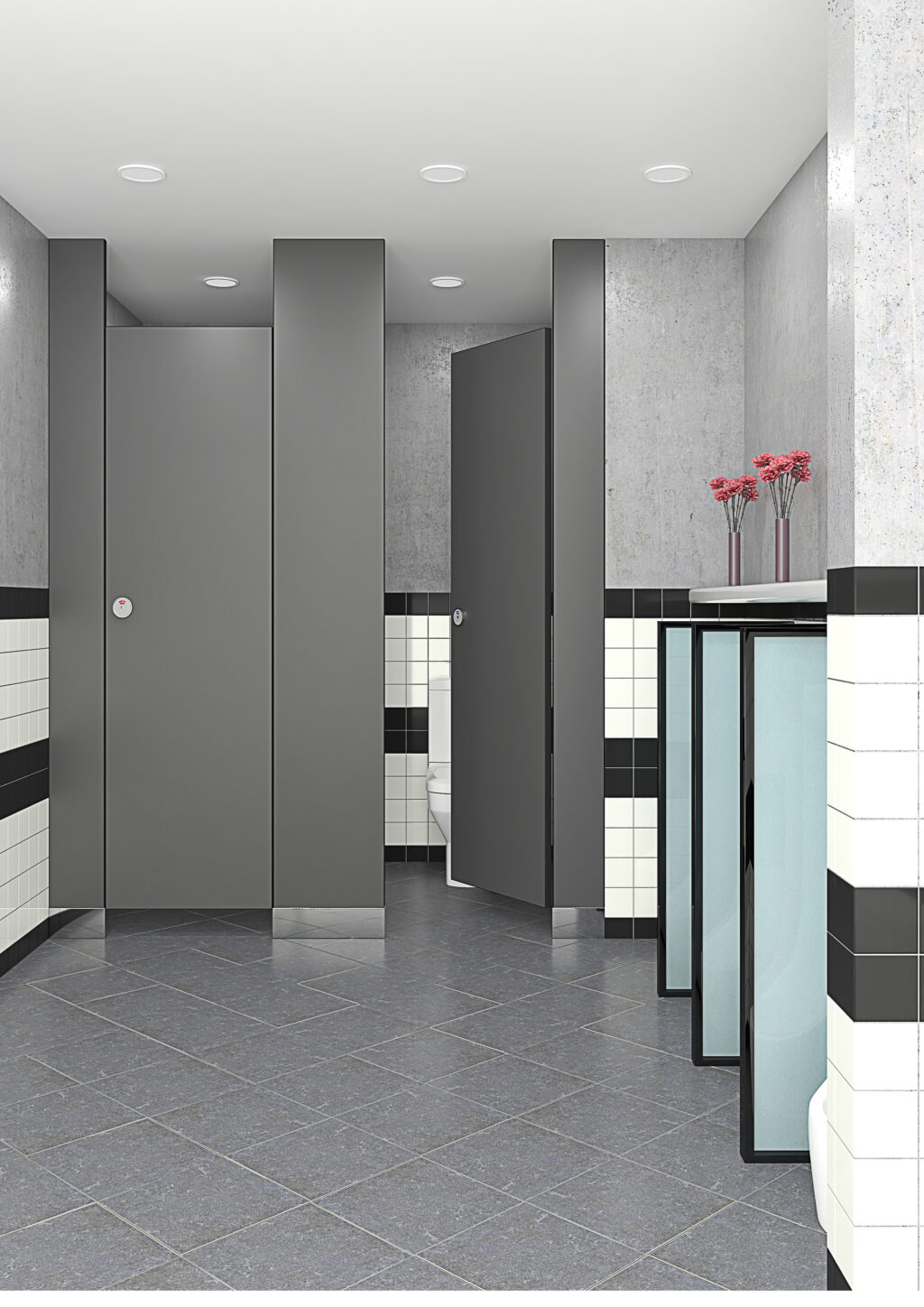 확정된 큐비클 색상과 타입 