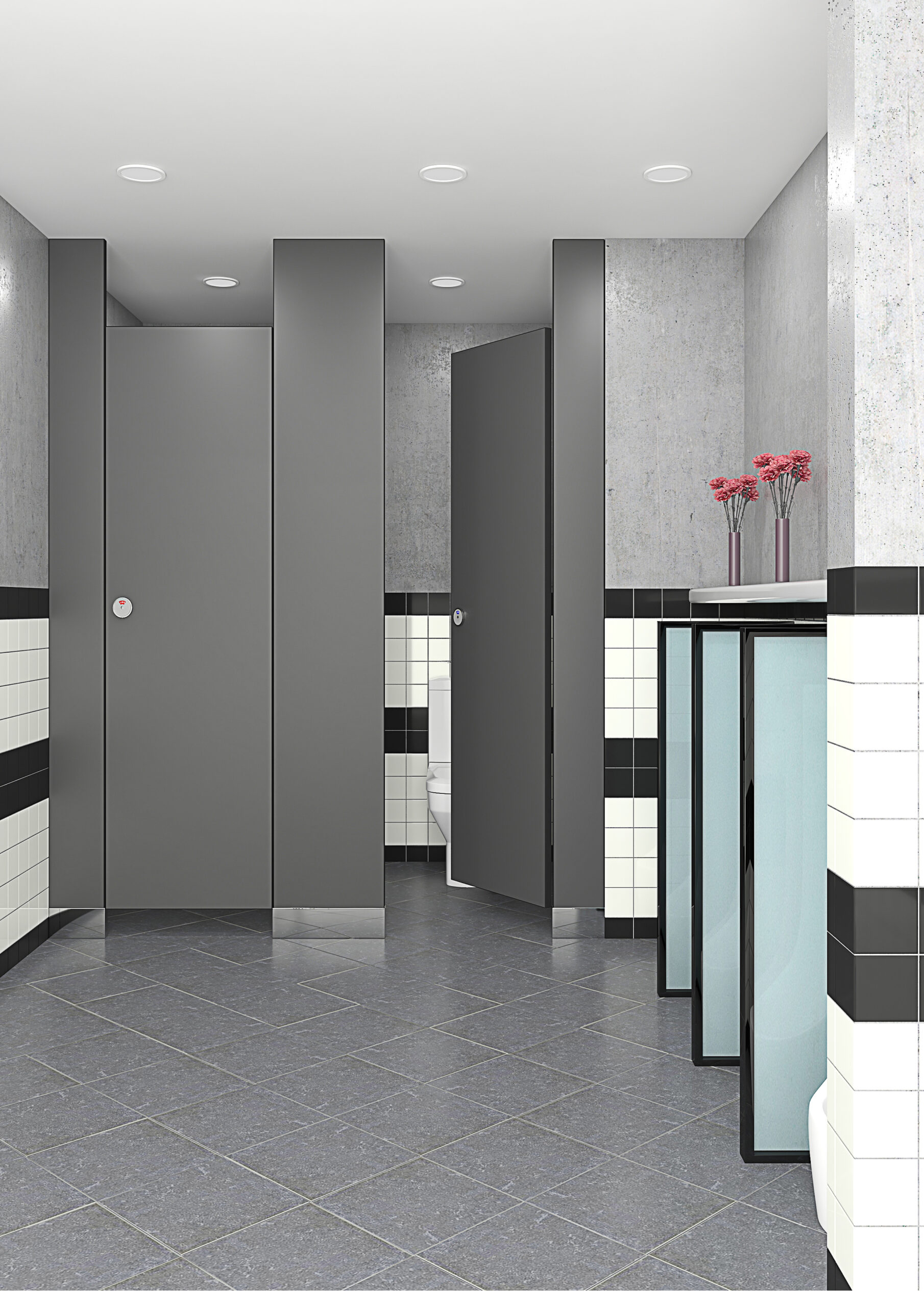 확정된 큐비클 색상과 타입