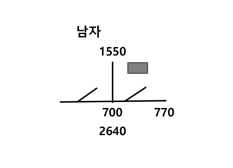 남자 화장실 생산 지시서 도면