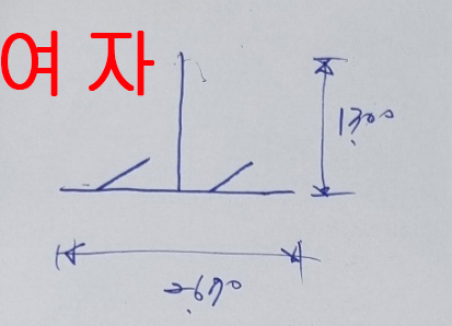 의뢰인이 보내온 여자 화장실 손 도면
