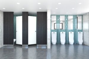 [수원 큐비클] 가전제품 매장 화장실 칸막이 천장형 설치 사례