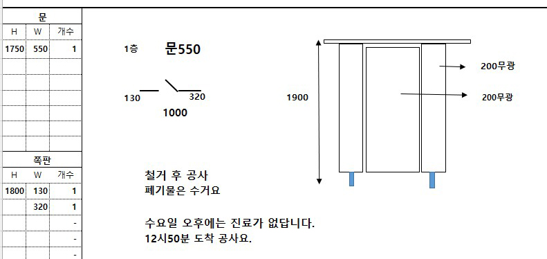 현장 실측을 바탕으로 도면 제작